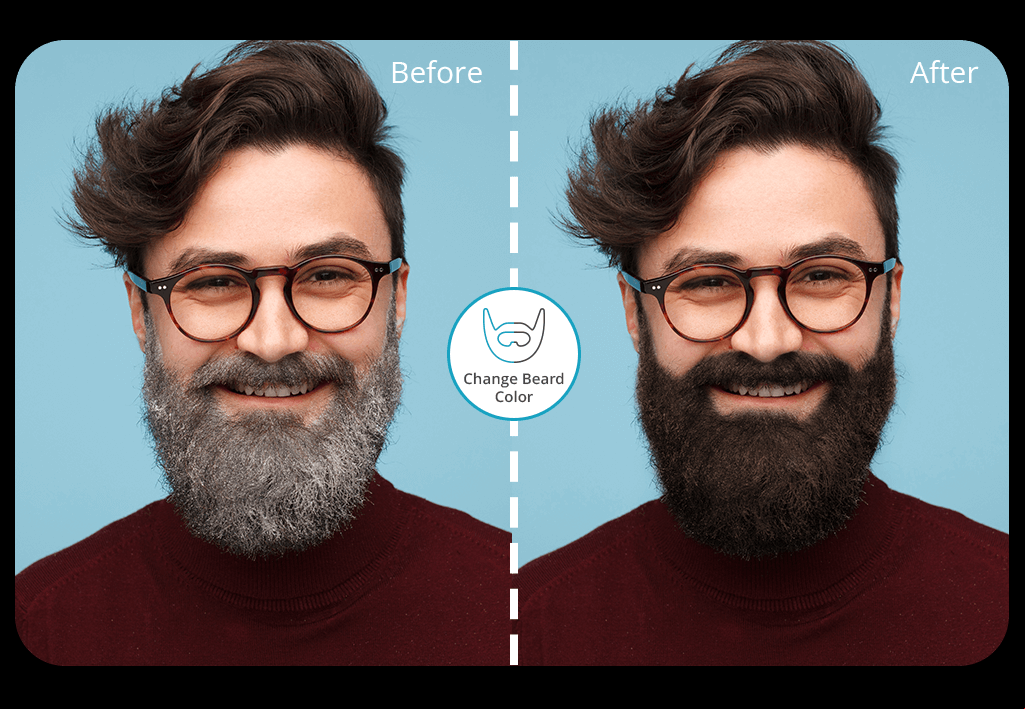 aplicación para cambiar el color de la barba
